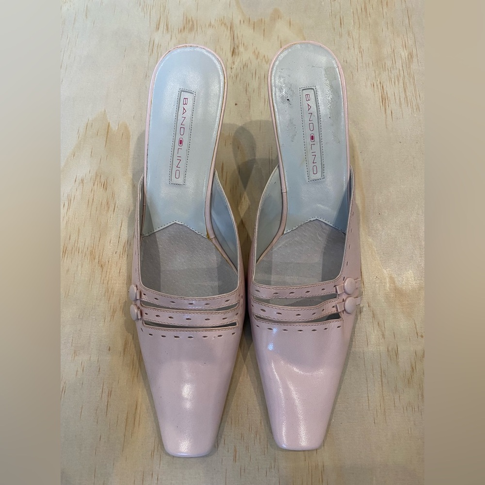 Bandolino Womens Pink Slip-On Kitten Heels